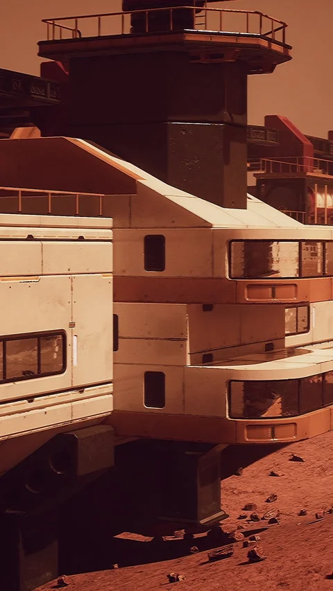 Scientific research settlement on the planet Mars Vidéo 277645377