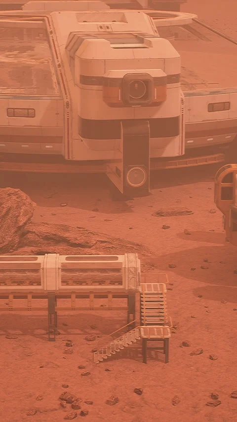 Scientific research settlement on the planet Mars Vidéo 314599129