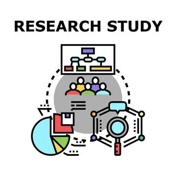 Scientific research study concept exploring data analysis Stock Illustration