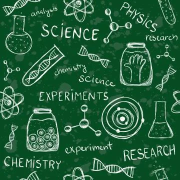 Scientific school board seamless pattern Illustrazione stock