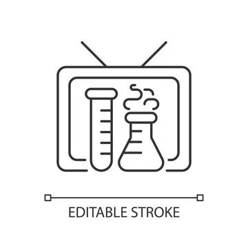 Scientific show linear icon Stock Illustration
