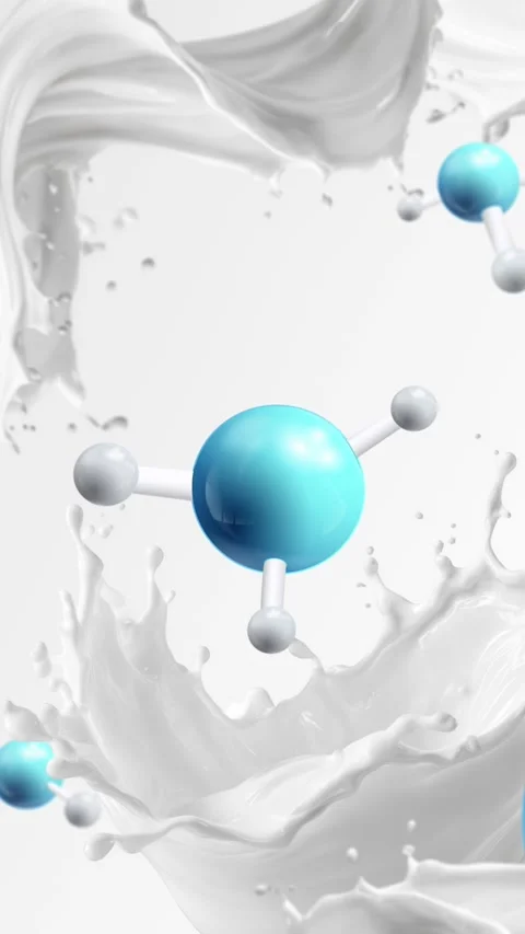 Scientific Skincare Formula Animation with Whipped Cream Swirl Vidéo 335873653