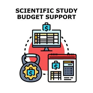 Scientific study budget support concept vector illustration Stock Illustration