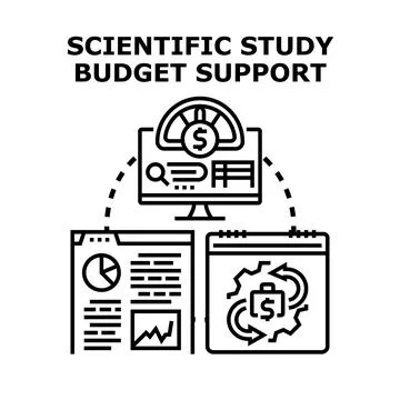 Scientific study budget support concept illustration Stock Illustration