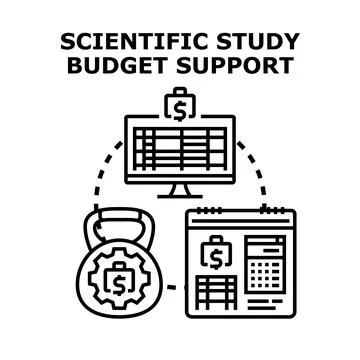 Scientific study budget support concept vector illustration Stock-Illustration