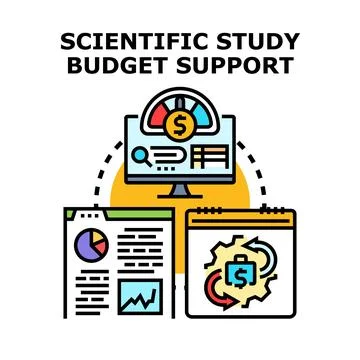 Scientific study budget support concept illustration Stock Illustration