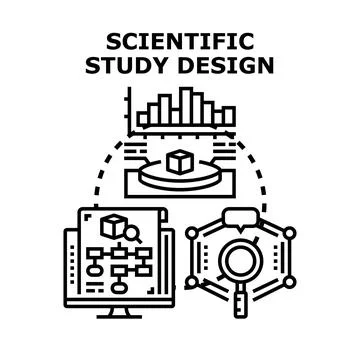 Scientific study design and research methodology process Stock Illustration