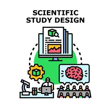 Scientific study design process developing research concept Stock Illustration