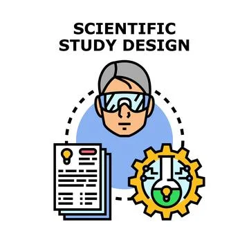 Scientific study design process for research development Stock Illustration
