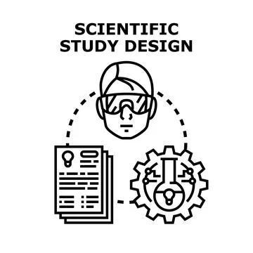 Scientific study design process for research development Stock Illustration