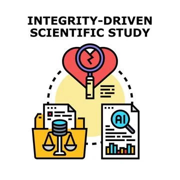 Scientific study integrity and ethical research analysis Stock Illustration