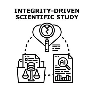 Scientific study integrity and ethical research analysis Stock Illustration