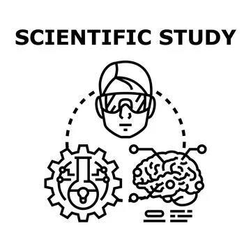 Scientific study in laboratory and brain research Stock Illustration