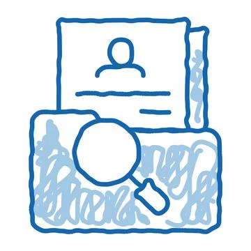 Scientific study of personal human resource doodle icon hand drawn illustrati Illustrazione stock