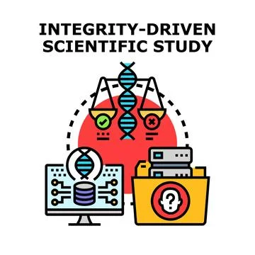 Scientific study upholding integrity, ethics, and data analysis Illustrazione stock