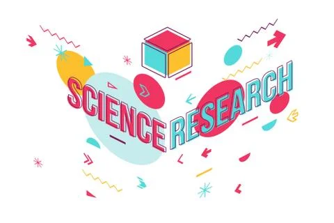 Scientific study word concept banner design Stock Illustration