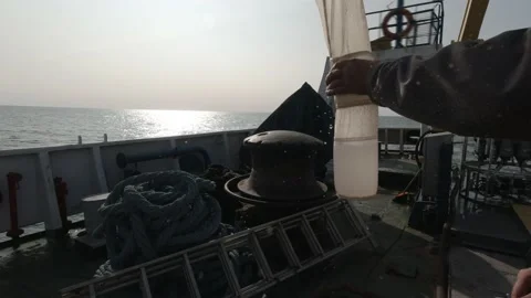  Scientific Taking Samples Of An Ocean Microorganisms From A Bongo Nets  Stock Footage 150506986