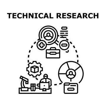 Scientific technical research and data analysis development Stock Illustration