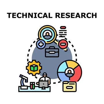 Scientific technical research and data analysis development Stock Illustration
