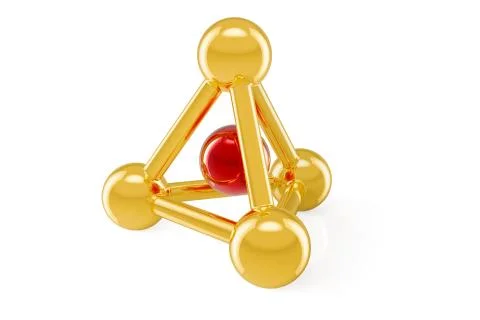 Scientific technology concept, abstract molecular model. 3D rendering Stock Illustration