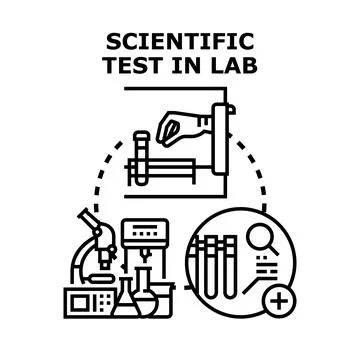 Scientific test in lab concept vector illustration Illustrazione stock
