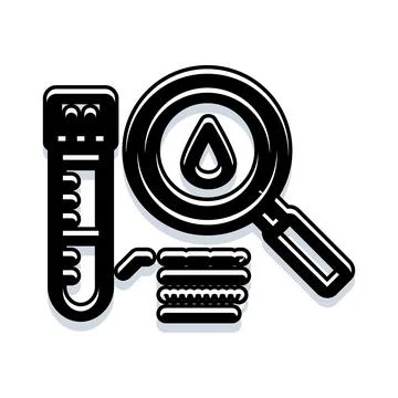 Scientific testing analyzing blood drop in laboratory Stock Illustration