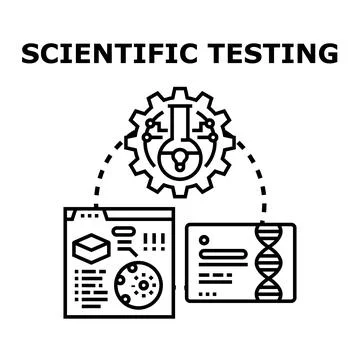 Scientific testing in biology and engineering research Stock Illustration