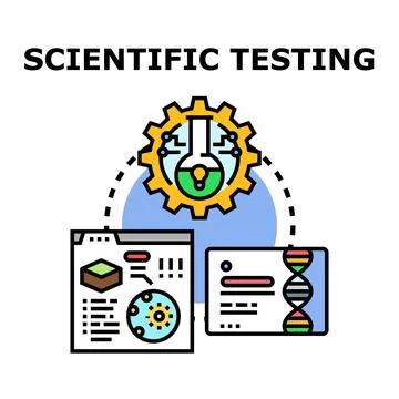 Scientific testing in biology and engineering research Stock Illustration