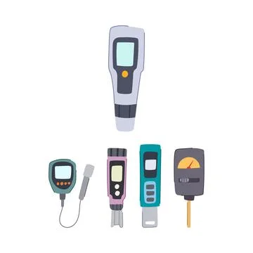 Scientific testing devices measuring water and soil quality イラスト素材