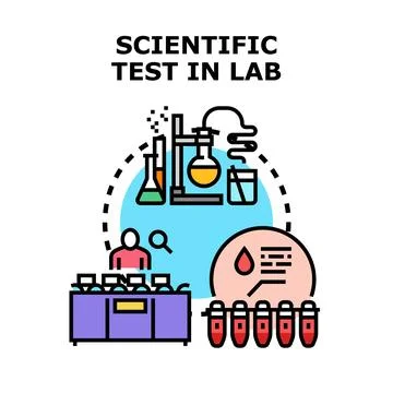 Scientific testing in laboratory analyzing medical samples Stock Illustration