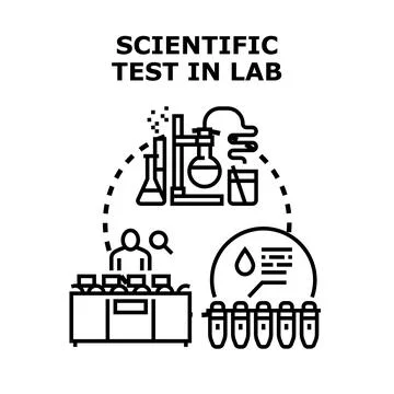 Scientific testing in laboratory analyzing medical samples Stockillustratie