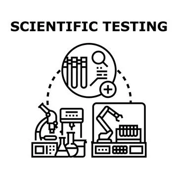 Scientific testing in modern laboratory research and analysis Stock Illustration
