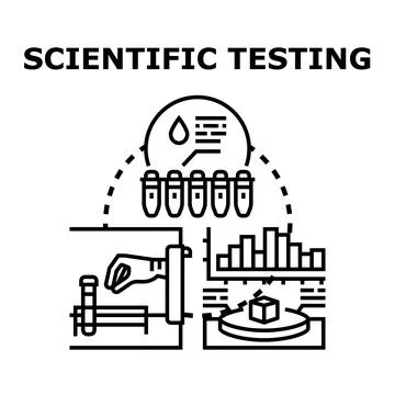 Scientific testing process conducting laboratory research 스톡 일러스트
