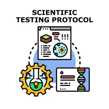 Scientific testing protocol for research and development Illustrazione stock
