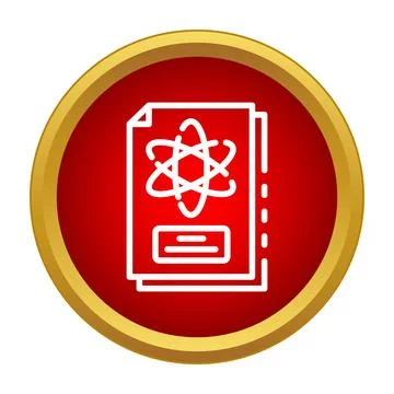 Scientific textbook document with atom symbol icon Stock Illustration