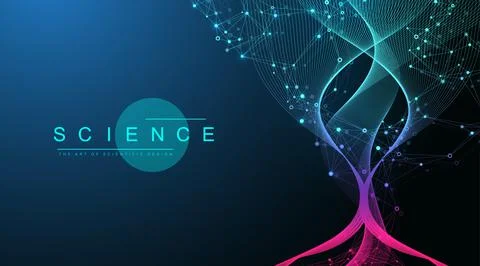 Scientific tree concept of network connection background. Database branch Illustrazione stock