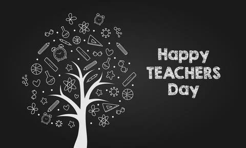 Scientific Tree Trunk for World Teacher Day Illustration Vector Stock Illustration
