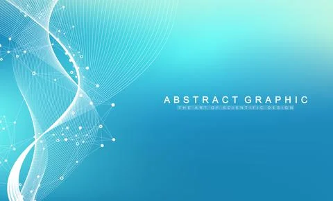 Scientific vector illustration with molecules or atom. Abstract structure for Stock Illustration