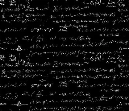Scientific vector seamless pattern with physical formulas. Endless math textu Stock Illustration