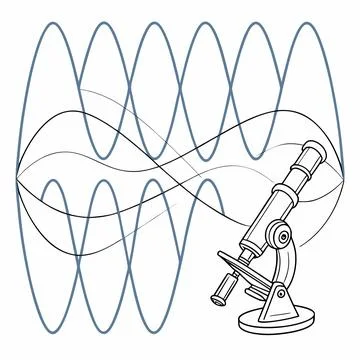 Scientific Wave Interference Pattern Aesthetic Stock Illustration