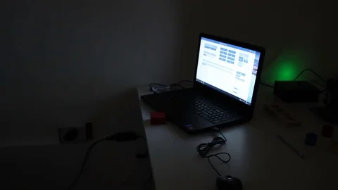 Scientific work place at night Stock Footage 71892794