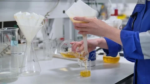 The scientist analyzes the material Stock Footage 240920978