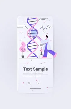 Scientist analyzing DNA structure molecule in laboratory genetic engineering Stock Illustration