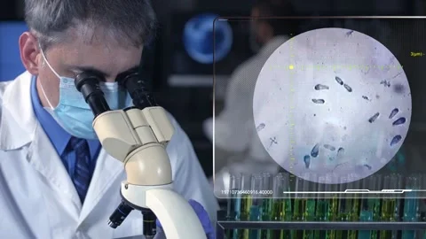 Scientist And Microscope Stock Footage 200184529