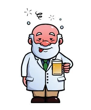 Scientist being drunk Stock Illustration