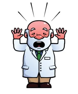 Scientist being shocked Stock Illustration