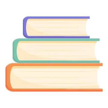 Scientist book stack icon, cartoon style Stock Illustration