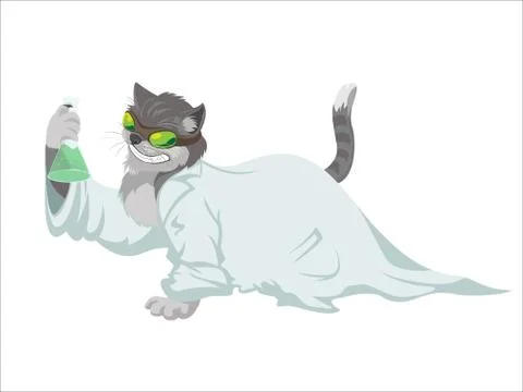 Scientist cat Stock Illustration