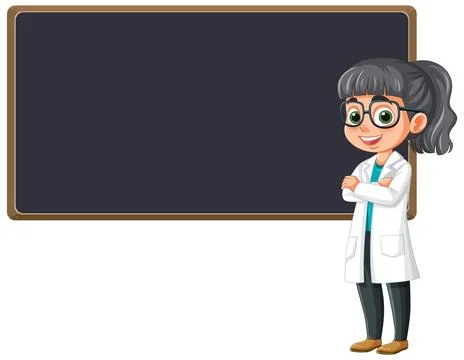 Scientist with Chalkboard Illustration Illustrazione stock