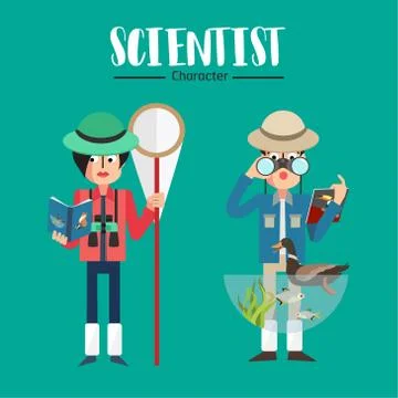 Scientist character Illustrazione stock
